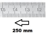 HORIZONTAL FLEXIBLE RULE CLASS II RIGHT TO LEFT 250 MM SECTION 13x0,5 MM<BR>REF : RGH96-D2250B0M0